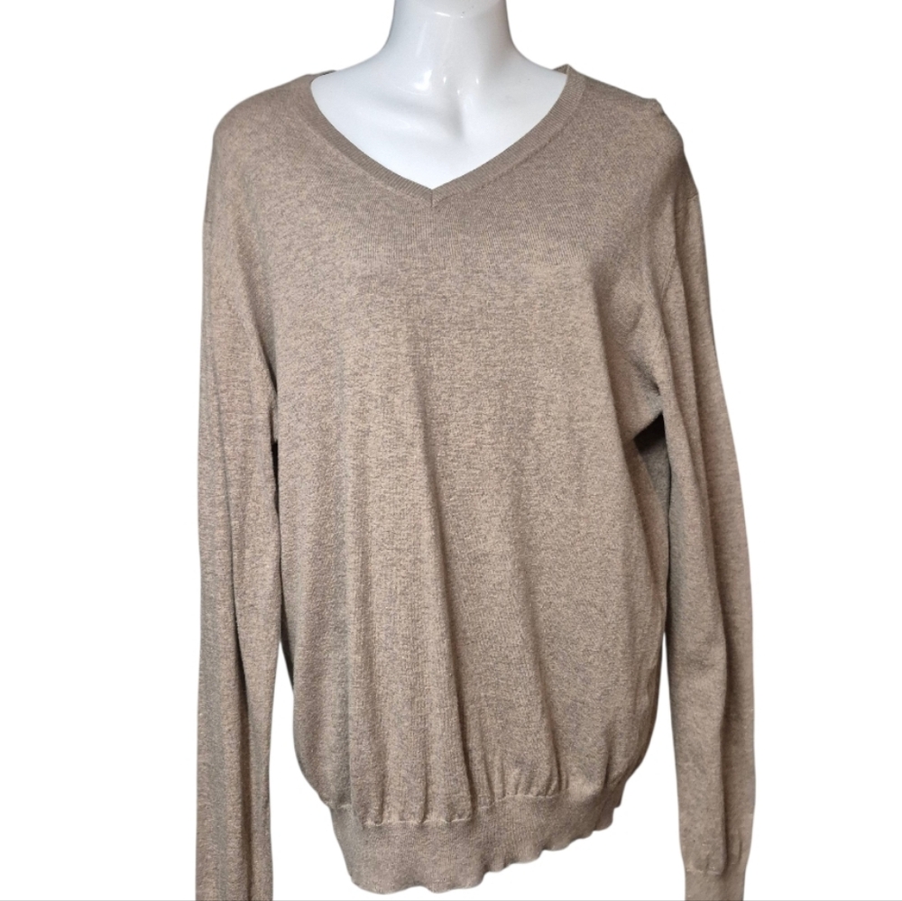 Frank & Oak Sweater Women's Size XL Unisex Neutral Cotton Cashmere V Neck